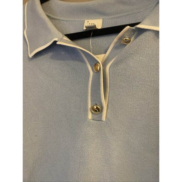 Women's Short Sleeve Polo Collar Pullover Sweater Blue - A New Day 1X NWT - Picture 4 of 6